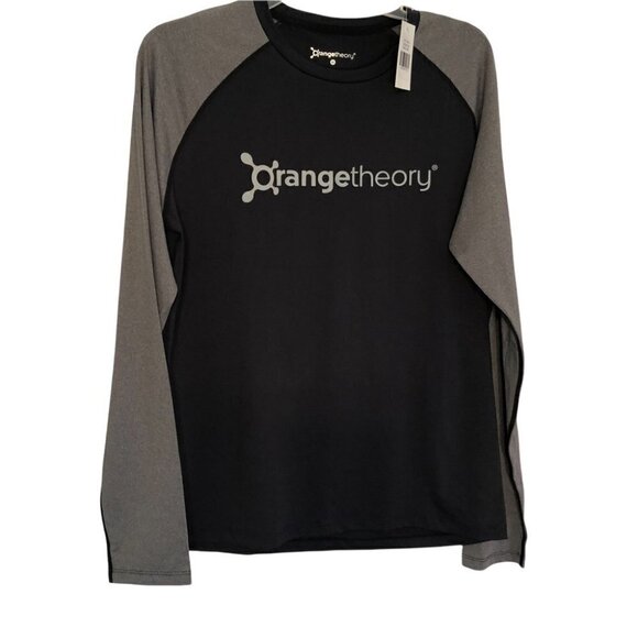 NWT Orangetheory Mens XXLG Long Sleeve Raglan  Activewear Shirt Black with Grey - Picture 4 of 7